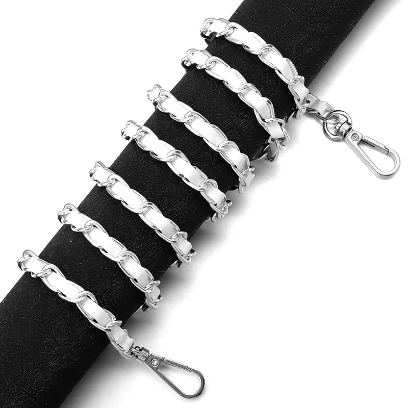 Bracelet Chaîne Bandoulière Amovible - Décoration Sac En Simili Cuir Noir - Style Hip Hop