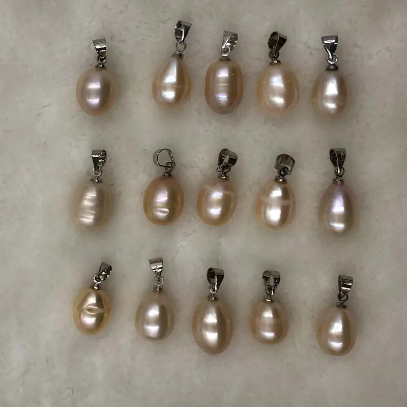 ELEISPL Wholesale 120 PCS Natural Pink Freshwater Pearl Pendants 9-10x12-13mm #498-24