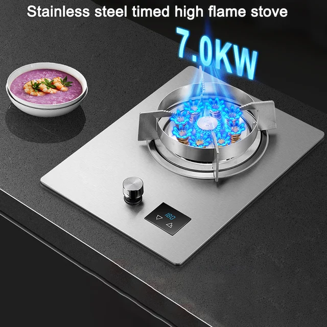 เตาแก๊สเตาเดี่ยวในครัวเรือนเดสก์ท็อปแก๊สเหลวเตาแก๊สธรรมชาติฝังสแตนเลส Fierce Fire เตา Burner เตา 1