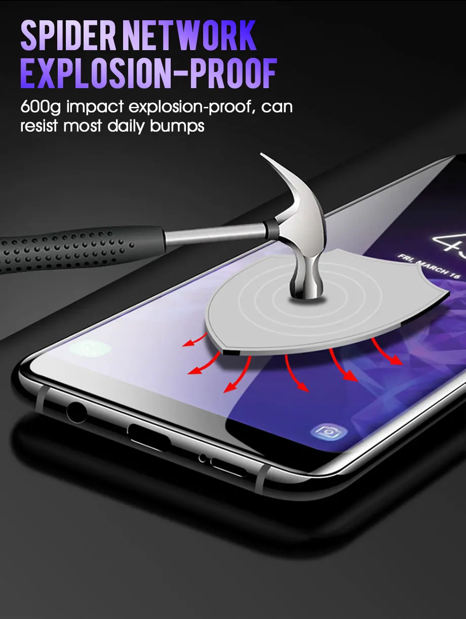 2 Stück voll gebogenes gehärtetes Glas für Samsung Galaxy Note 9 8 S9 S8 Plus Displayschutzfolie auf Samsung S7 S6 Kantenschutzfolie – Detail 7
