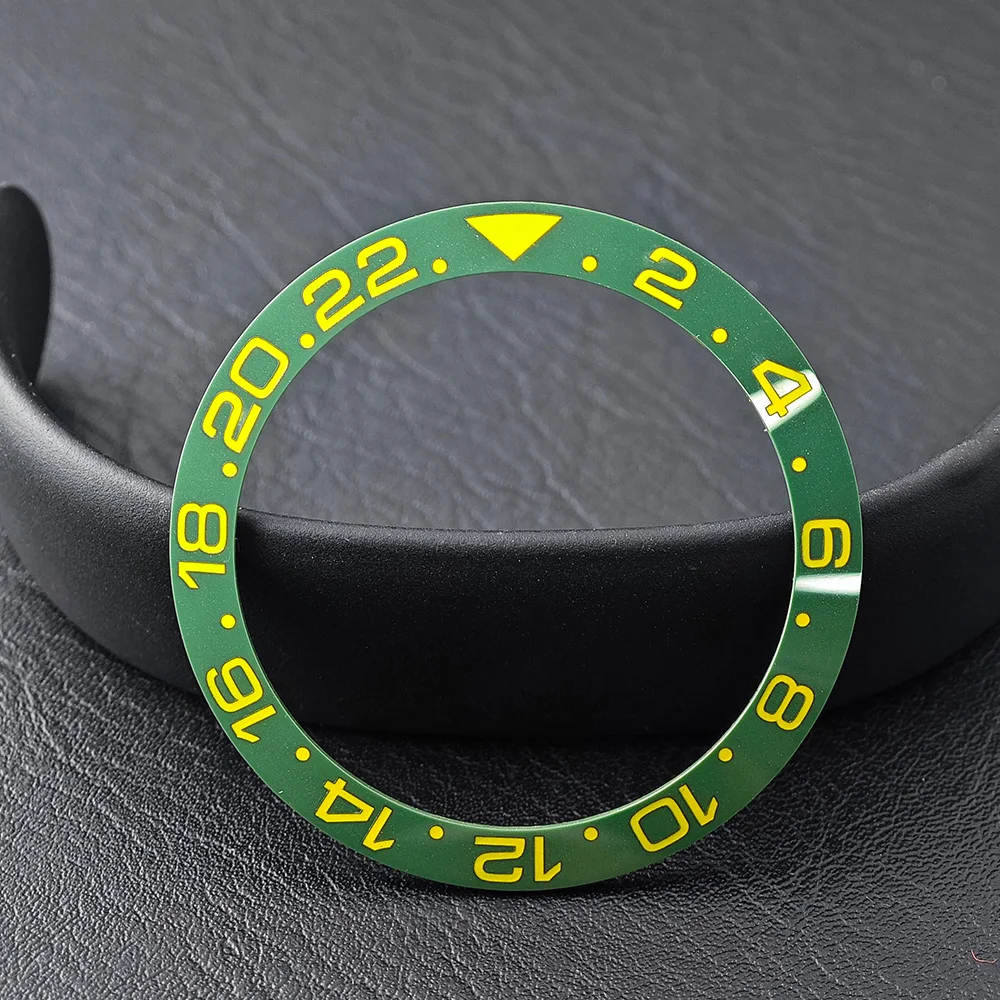 Men's Watch Replacement Bezel Insert with Tilted Ceramic and Carbon Fiber Texture