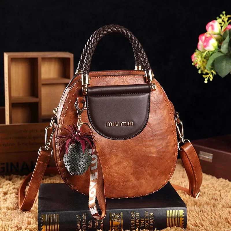 

2024 New Fashion Leather Handbag Vintage Shoulder Elegant High Quality Pu Women Totes Crossbody Bags