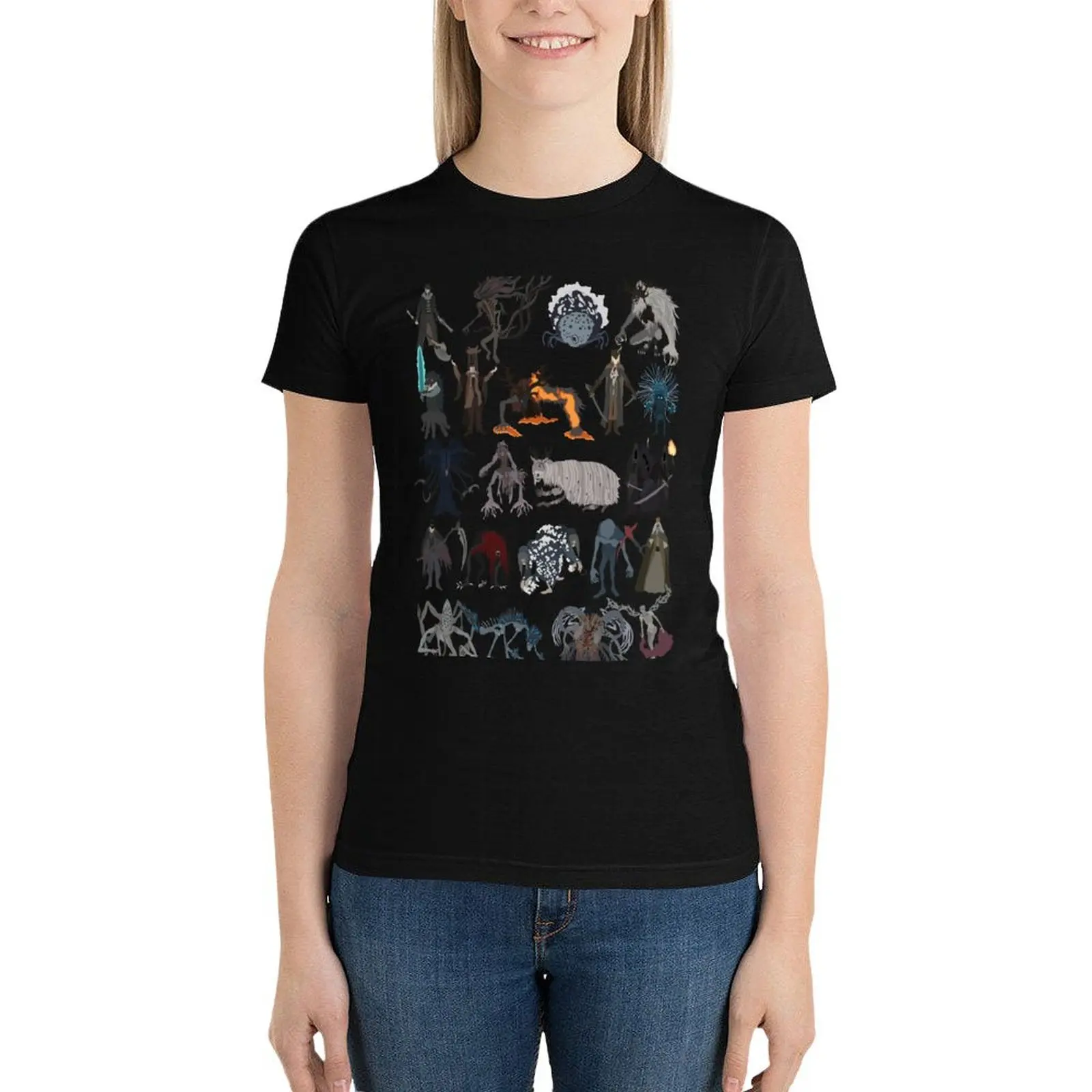 

Bloodborne bosses T-Shirt tees korean fashion rock and roll t shirts for Women