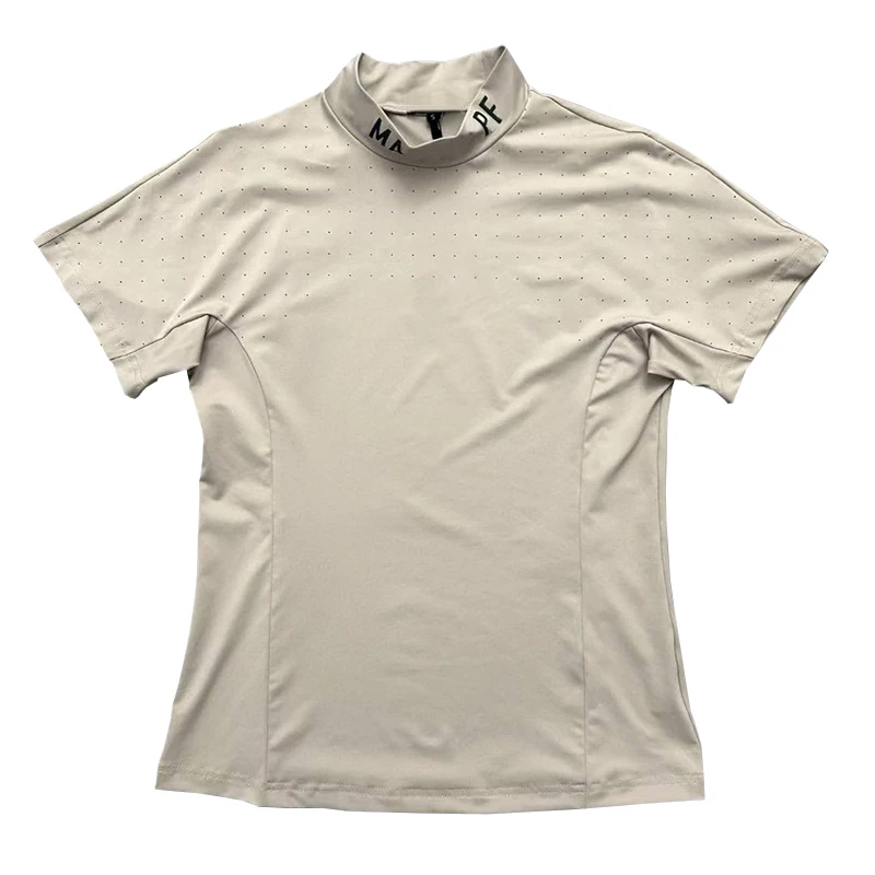 Spring/Summer New Product Golf Women's Outdoor Quick Drying Sweatshirt Half High Neck Short Sleeve T-shirt Versatile Pullover