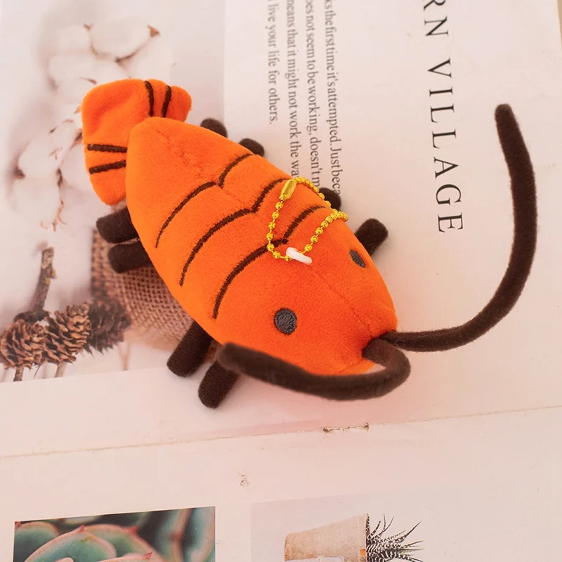 Kawaii Prawns Plush Toys Stuffed Orange Shrimp Pendants Cute Lifelike Keychain Cute Bags Decor Funny Kids Gift Door Hanging