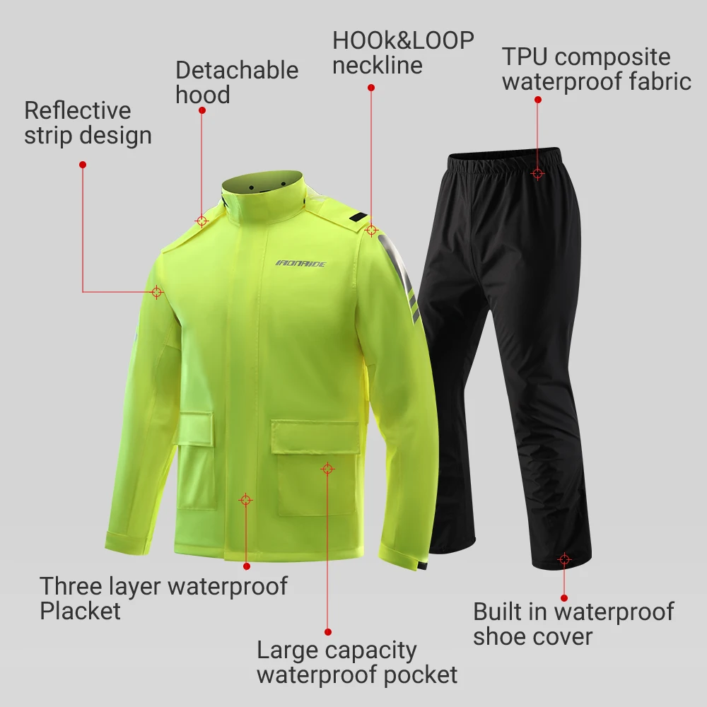 Men Women Motorcycle Raincoat Motorbike Rain Suit Moto Raincoat Rain Coat Jacket Pants Biker Set Waterproof motorcycle raincoat