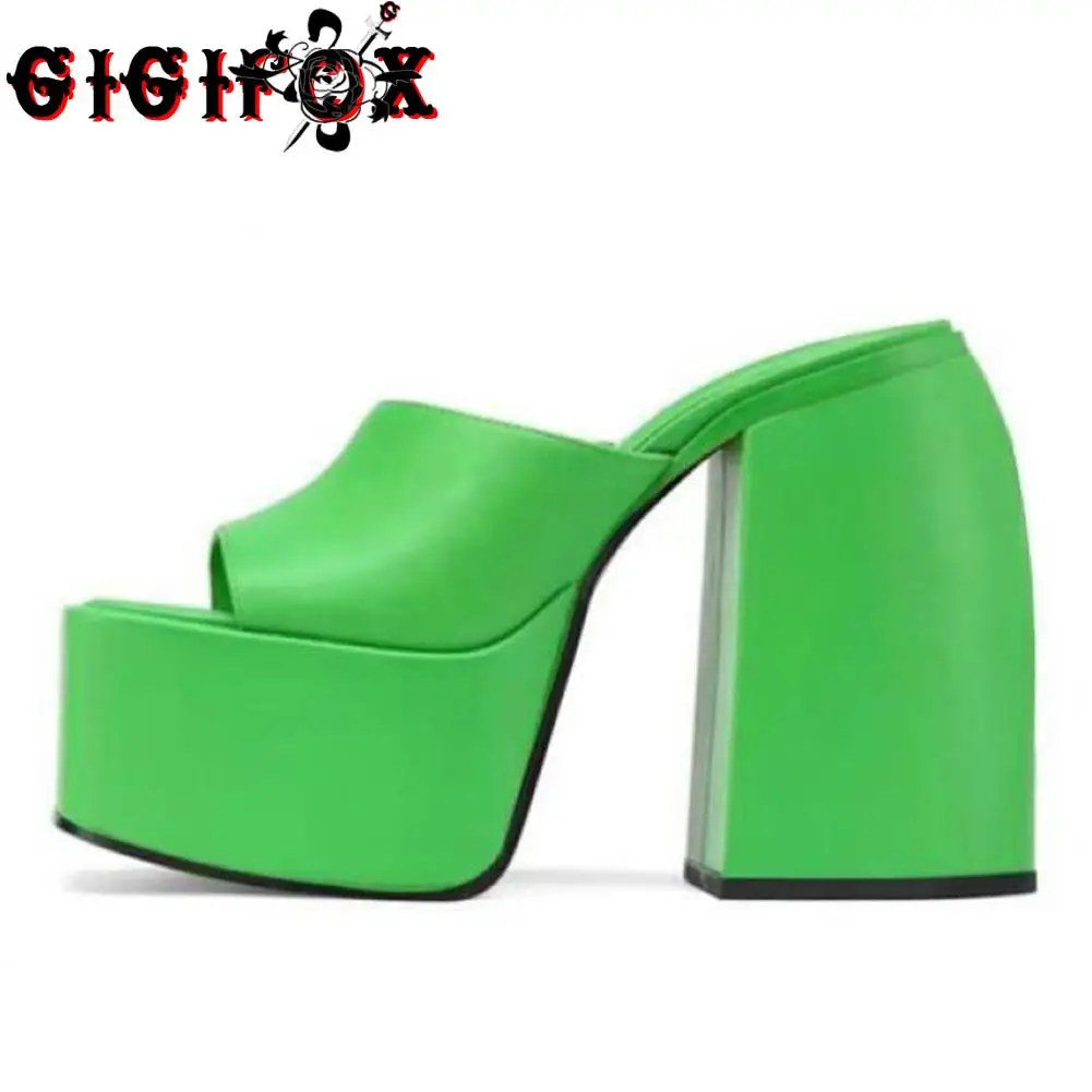 GIGIFOX Brand New 2022 Big Size 43 Summer White Goth High Heels Sexy Party Chunky Platform Sandals Shoes Women 