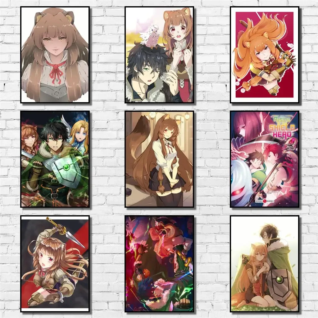 

50 Designs Anime The Rising of The Shield Hero Whitepaper Poster Protagonist Artwork Fancy Wall Sticker for Coffee House Bar