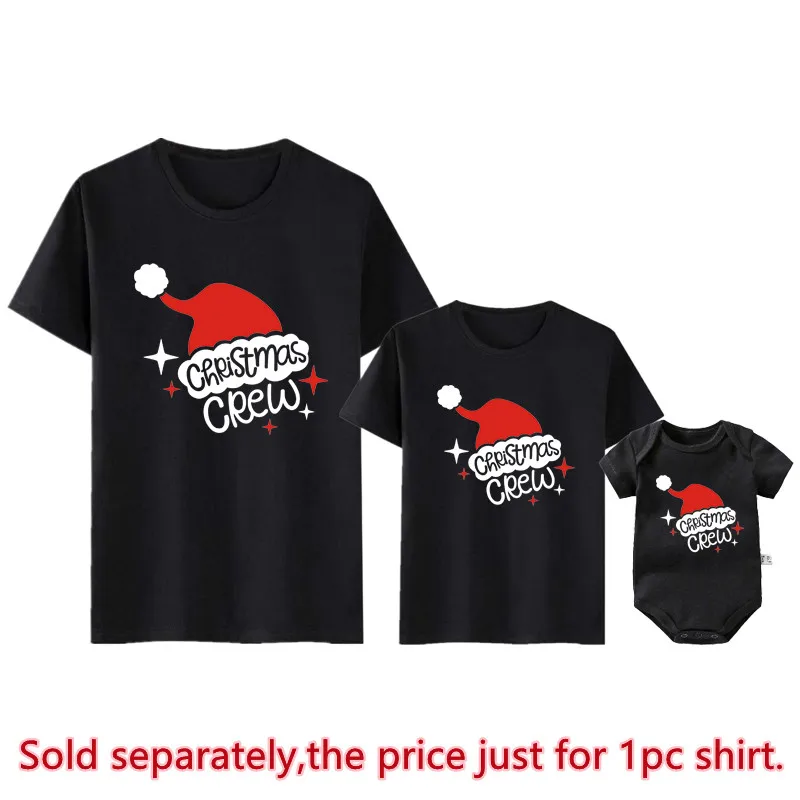 thumbnail image 1 of Nueva camiseta con estampado navideño para toda la familia, trajes a juego para padre, madre, hija e hijo, peleles de bebé, ropa navideña de algodón con apariencia familiar, 1 of 5