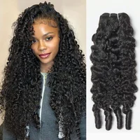 Extensions de cheveux humains bouclés birmans, qualité brésilienne, tissage de cheveux ondulés profonds, lots de cheveux bruts 1