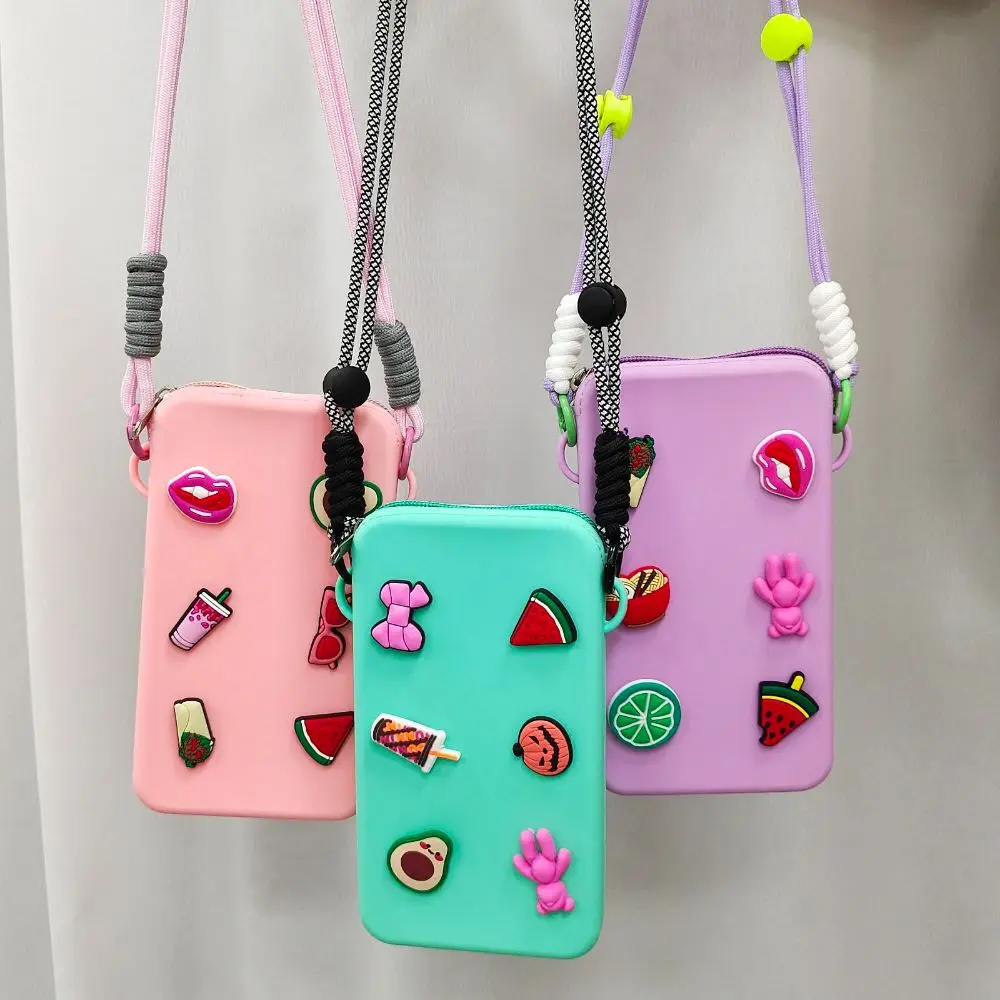 Stylish Waterproof Silicone Crossbody Bag with Zipper - Large Capacity Coin and Phone Purse