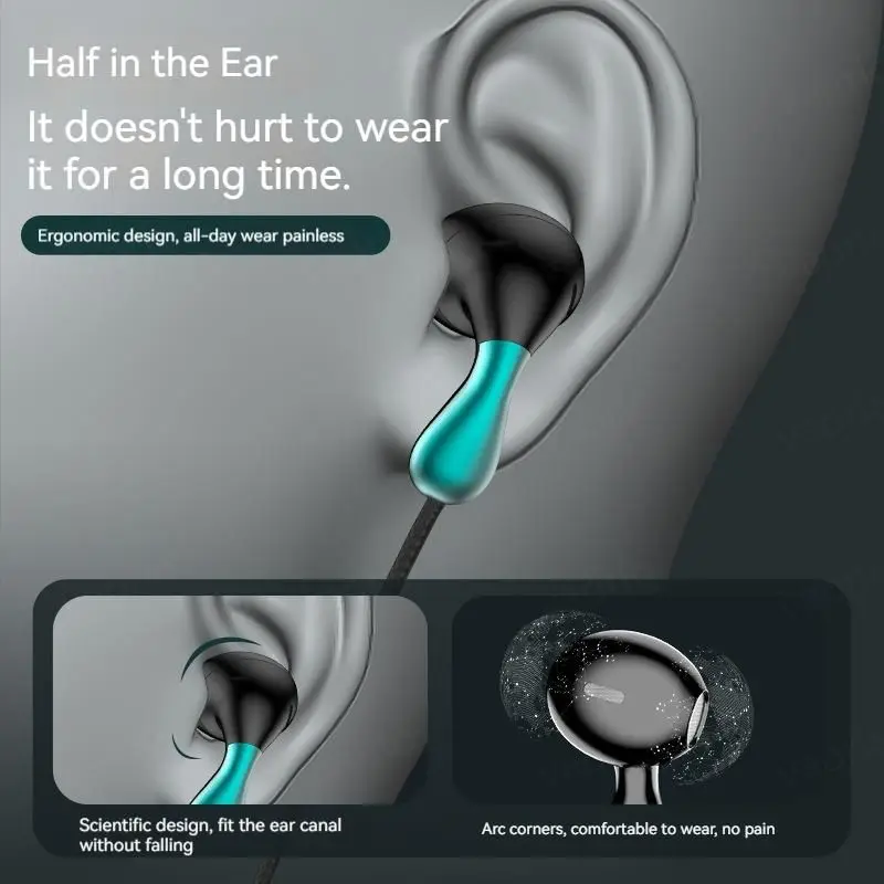 New Type-c 3.5mm In-Ear Wired Headphone Hifi Stereo Sport Music Earbud Handfree Headset Earphones With HD Mic For Xiaomi Samsung 2