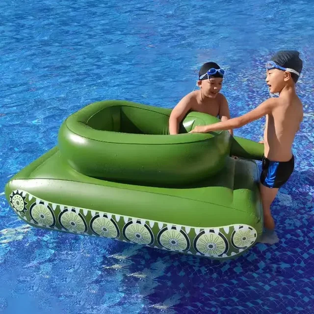 Army Tank Pool Float - Heavy Duty PVC Inflatable Mat for
