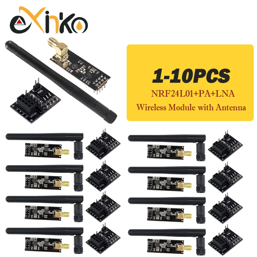 1-10PCS NRF24L01+ 2.4G wireless data transmission module 2.4GHz NRF24L01 upgrade version NRF24L01+PA+LNA 1000 Meters For Arduino 1