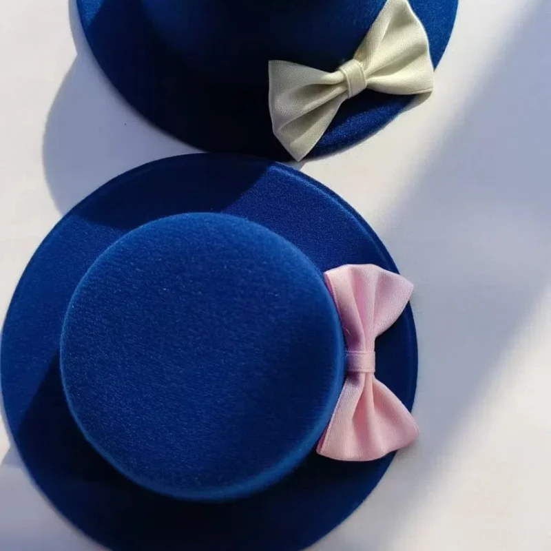 Yumeno Kyusaku Cosplay Hat Blue small object top clip flat hat lolita small top hat clip headdress