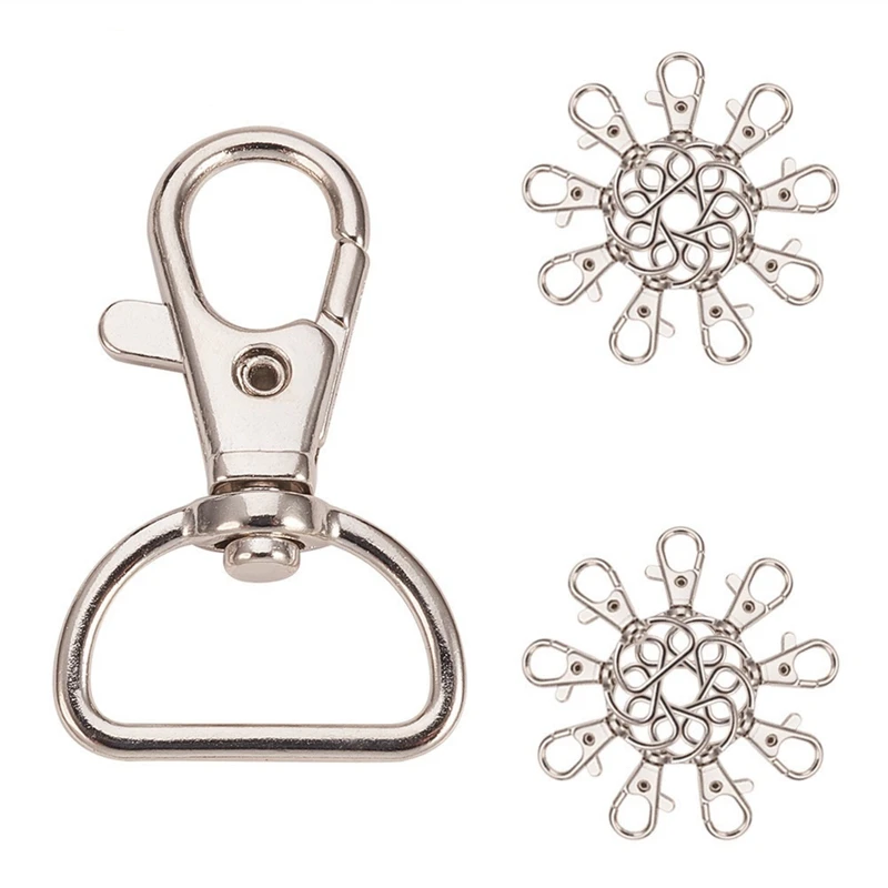 

20Pcs Swivel Snap Hooks And D Rings Key Chain Clip Swivel Snap Hooks For Lanyard And Sewing Projects