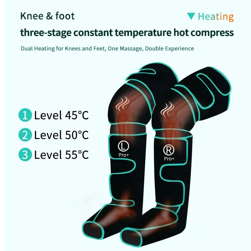 Air Compression Leg Massager with Heat for Muscle Fatigue Relief