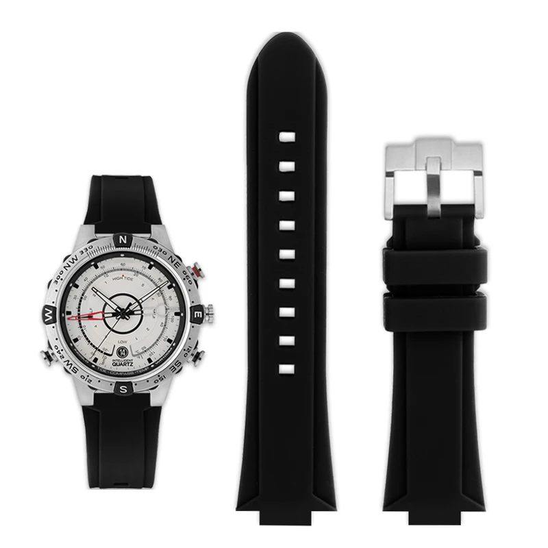 

Ремешок резиновый для часов TIMEX Compass T2N721 T2N720 W2R55500 TW2T76500, резиновый водонепроницаемый браслет для часов 24x16 мм