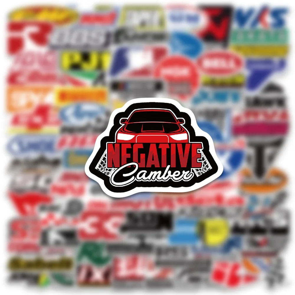 50/100/200pcs Cool Racing Car JDM Stickers Decals Laptop Skateboard Luggage Phone Helmet Waterproof Motorcycle Sticker Packs 3