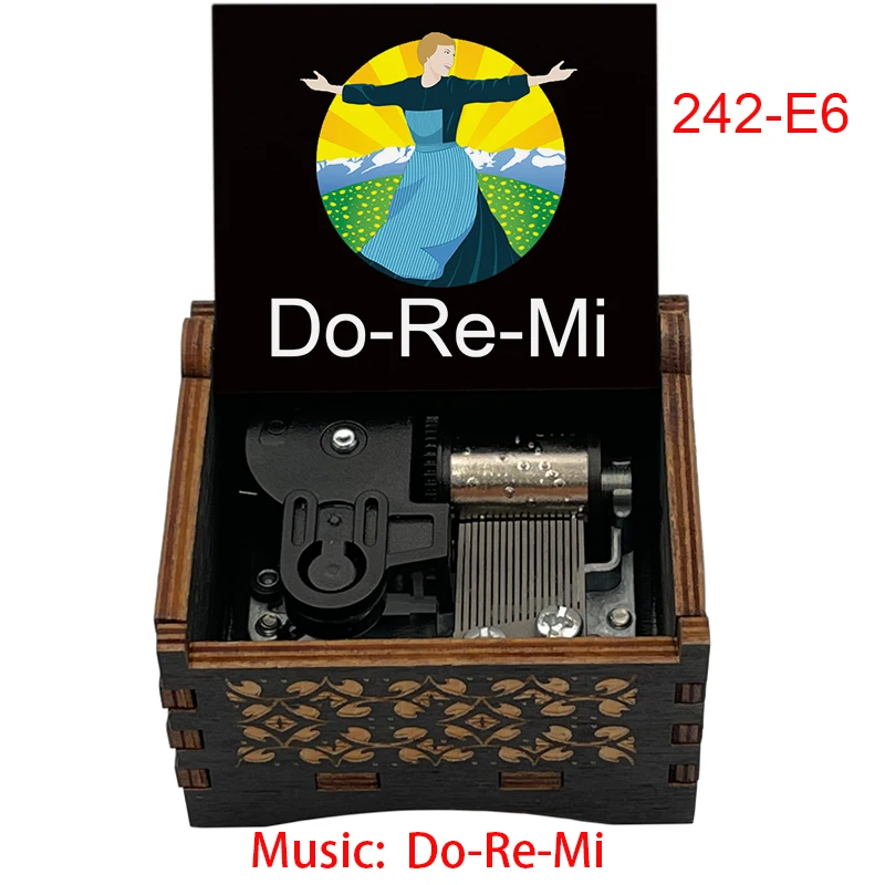 Charming Wooden Music Box with Famous Movie Melody