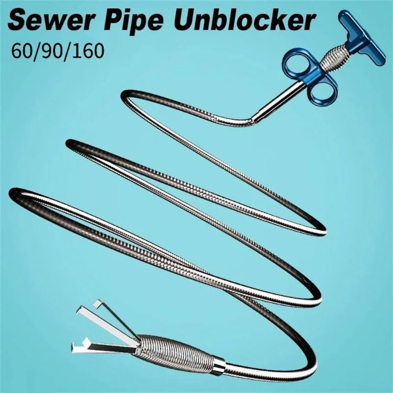 Steel Wire Sewer Pipe Unblocker Kitchen Cleaning Snake Spring Pipe Dredging Tool Bathroom Toilet Sinks Sewer Drain Claw Tool