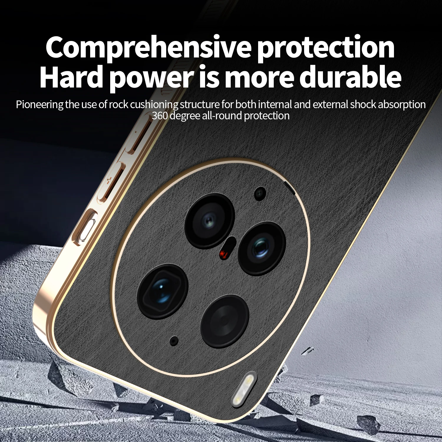 Electroplating Vegan Leather Ultra-Thin Anti-Fall Case - Skin-Friendly Design