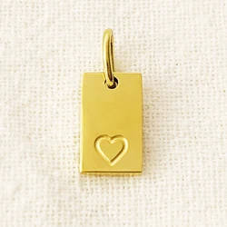 Elegant Stainless Steel Alphabet Charm Pendant for Necklaces - Engraved Lettering Women's Fashion Accessory (Heart)