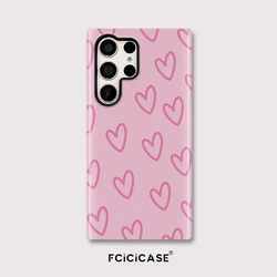 Pink Love Heart Shockproof Silicone Phone Case - Soft Double - Layer Back Cover - Galaxy S20 FE (TYFL021)