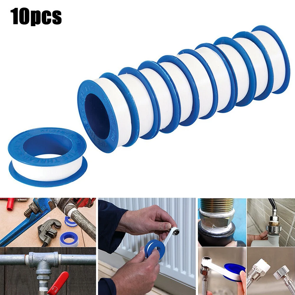 

10Pcs PTFE Threaded Sealing Tape Adhesive Plumbers Water Tight High Temperature Thickening And Widening Raw Material Belt