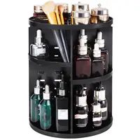 1pc 360 Spinning Makeup Organizer, Lazy Susan Rack Cosmetic Carousel Storage Shelf, Great for Countertop and Bathroom, Clear 2