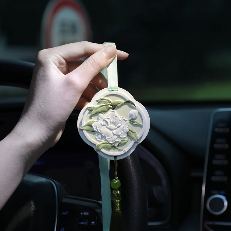 Scented Plaster Hanging Ornament, Air Freshener in Car, Plaster with Tassel For Home Decor in Closet and Car