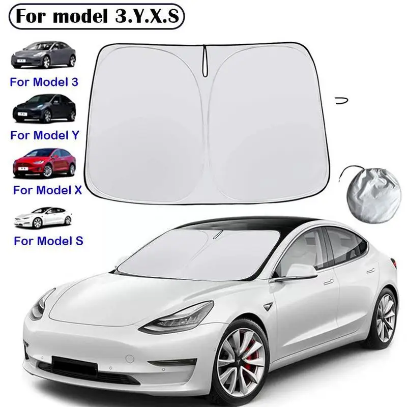 

Car Windshield Sun Shade Covers Visors Auto Front Window Sunscreen Parasol Coche for Tesla Model 3 Y S X Sunshade Accessori D0H0