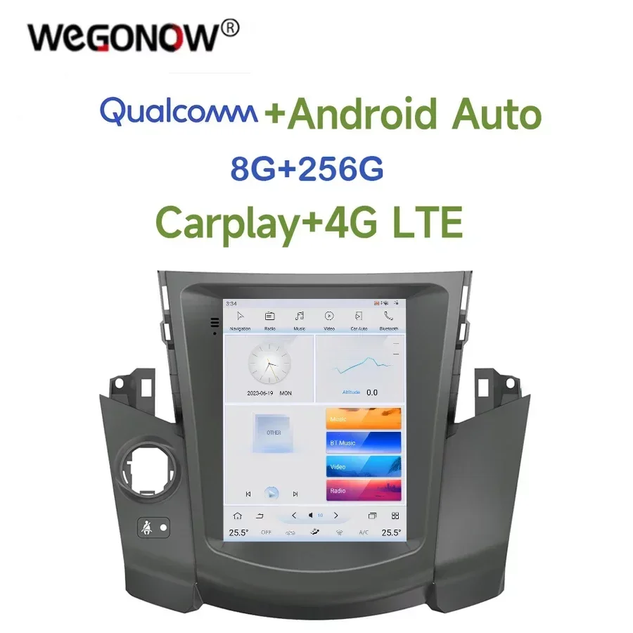 

Tesla Qualcomm Carplay 4G SIM 360 Car DVD Player DSP Android 11.0 8G+256G Bluetooth Wifi RDS RADIO GPS For Toyota RAV4 2009-2012