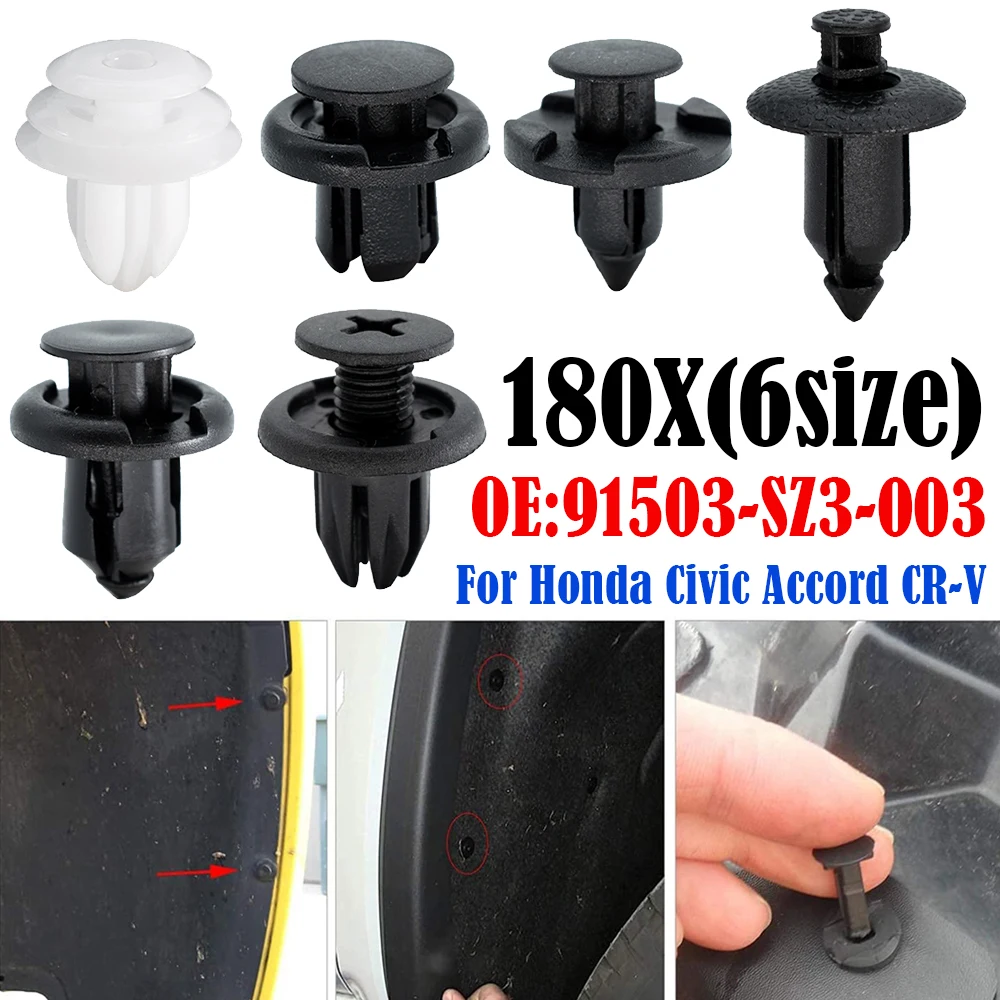 10X CLIP RIVETTO FERMO PARAURTI ORIGINALE ADATTO A HONDA CODICE 91503-SZ-003 915