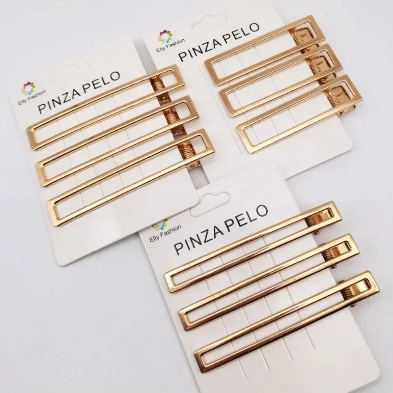 Hair Clips 3pcs/set Metal Geometric Barrettes Elegant Hair Claw Crab Hollow Out Hairpin Women Girl Accessories