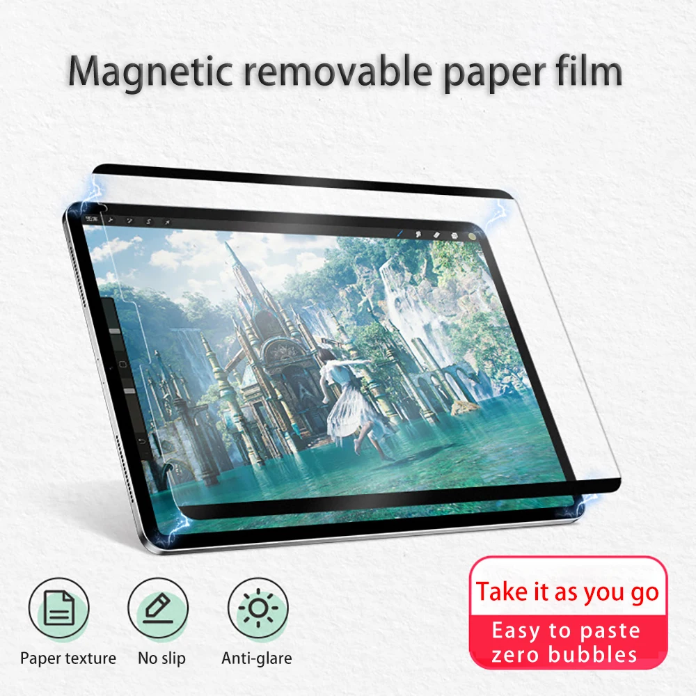 Paper Feel Screen Protector Film For iPad Pro 11 Air 4 5 10.9 10th 7/8/9th  Generation Pro 12.9 Removable Magnetic Attraction