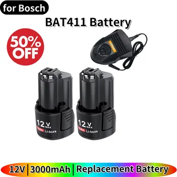 12V/10.8V 3000mAh per Bosch BAT411 Batteria ricaricabile agli ioni di litio per BAT412 BAT413 BAT414 BAT412A BAT413A Batteria Strumenti a batteria