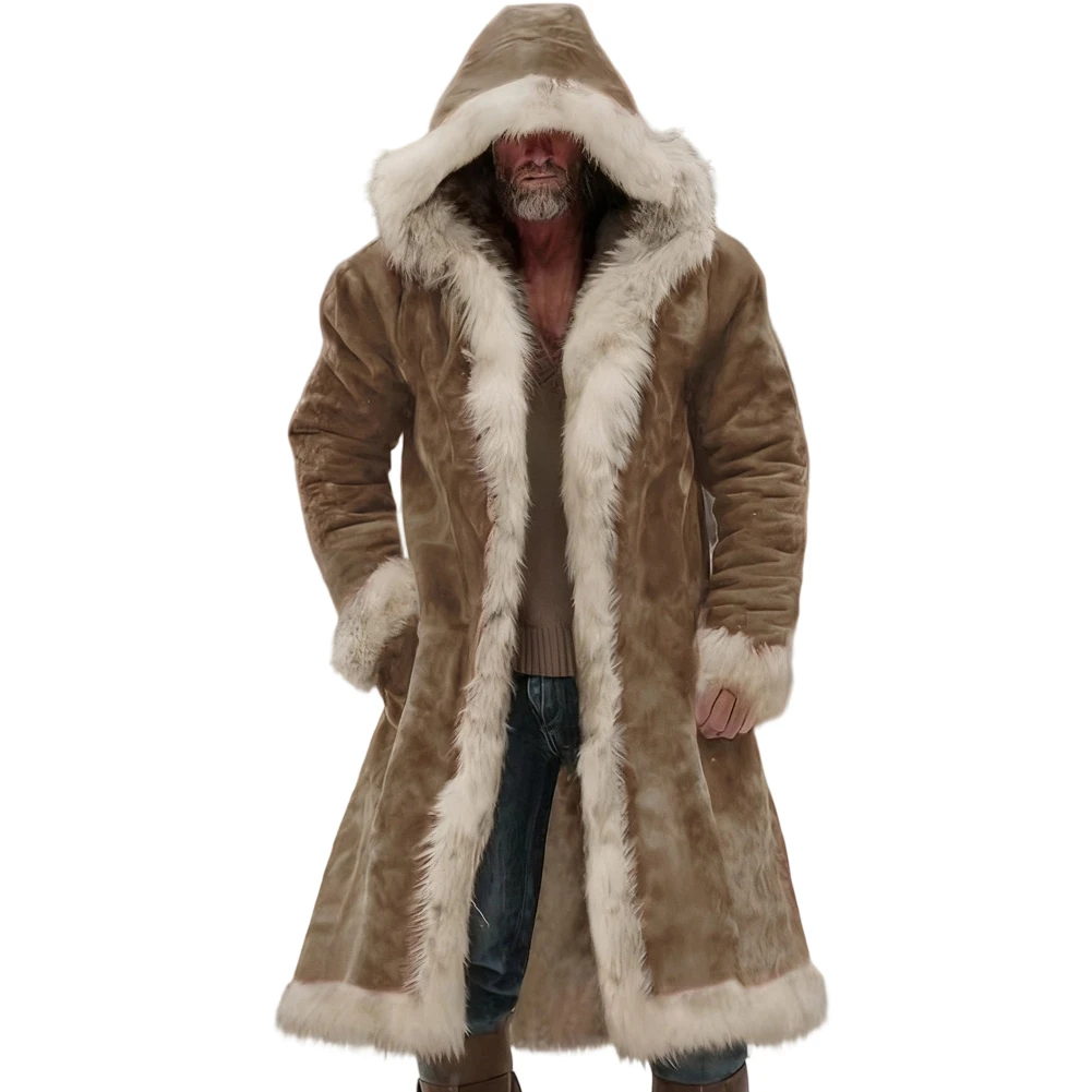 Men's Hooded Coat in Synthetic Blend, Oversized Relaxed Fit, Mid Thigh Length Winter Outerwear main image 1