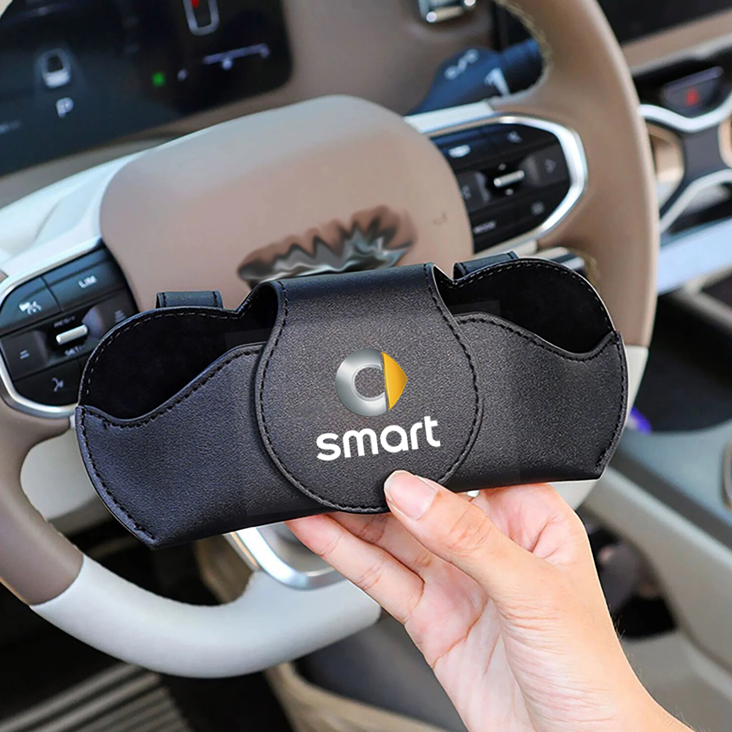 Custodia Per Occhiali Da Sole Per Auto In Pelle Pu Custodia Per Occhiali Da Sole Custodia Per Clip Per Smart 451 Brabus Smart 453 Fortwo Forfour