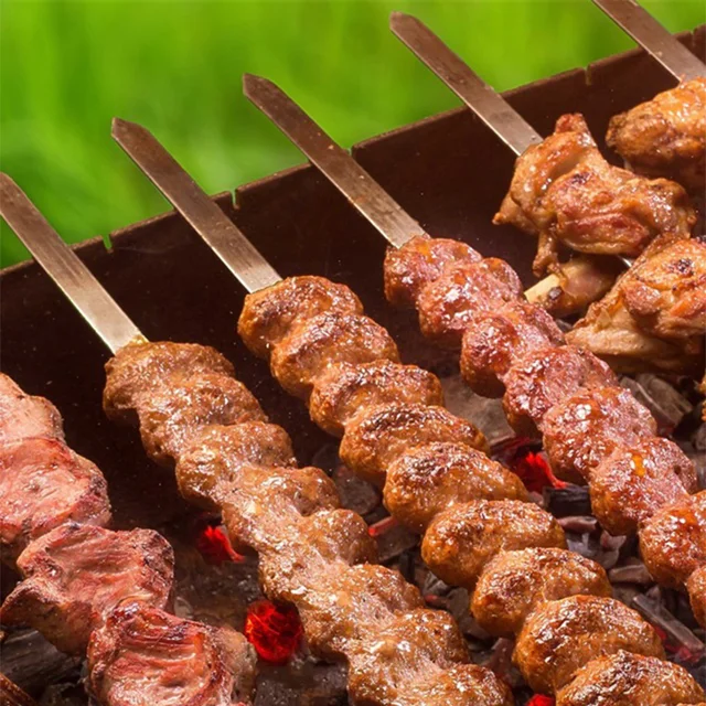Új Nyárs Kebab Készítő Grill Sztring Box Gép Hús Zöldség Húr Barbecue Konyhai Kiegészítők Bbq Eszköz - Image 3