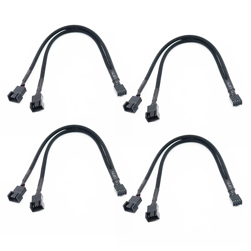 Акция! 4x1-2 Way плетеный кабель Y-разветвитель 3/4 Pin PWM Штекерный разъем вентилятор