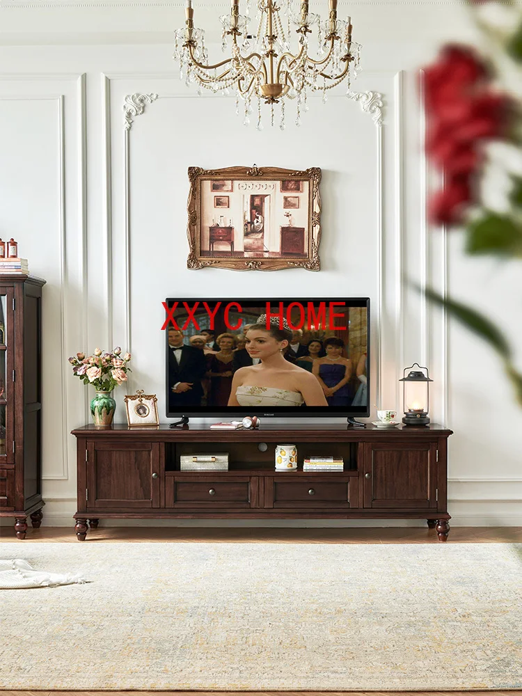 

Retro Solid Wood Cherrywood Living Room Floor TV Stand