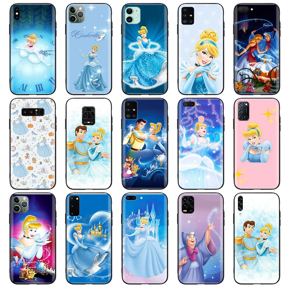 Custodia Nera Per Iphone 14 13 11 12 Mini X Xs Pro Max Plus Cover Z-17 Cenerentola Princess