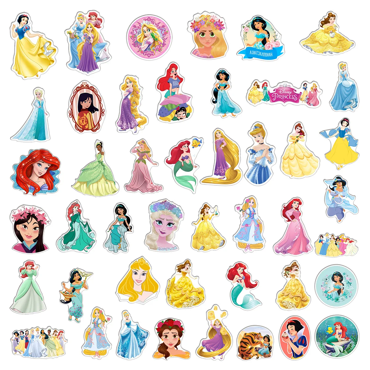 Pegatinas de grafiti de princesa Disney para niños, calcomanías de dibujos  animados de Frozen, Blancanieves, para ordenador portátil, equipaje