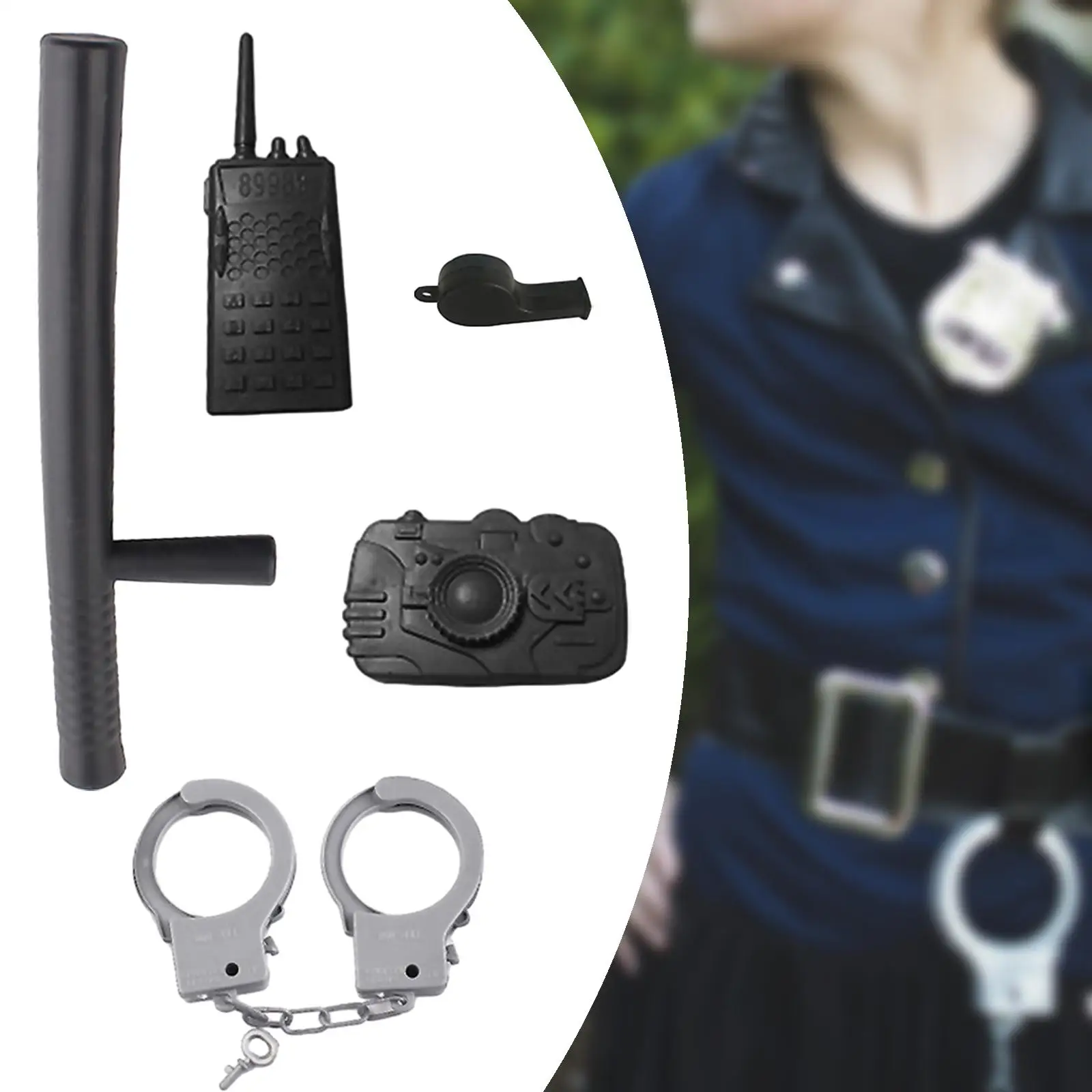5Pcs Police Pretend Play Accessory Stage Performances Halloween Parties