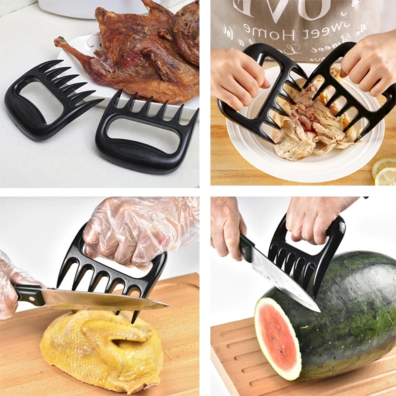 1/2/4PCS Bear Claw Quick Meat Tearer Black Bear Claw Meat Splitter Multifunctional Food Grade Processing BBQ Picnic Tool
