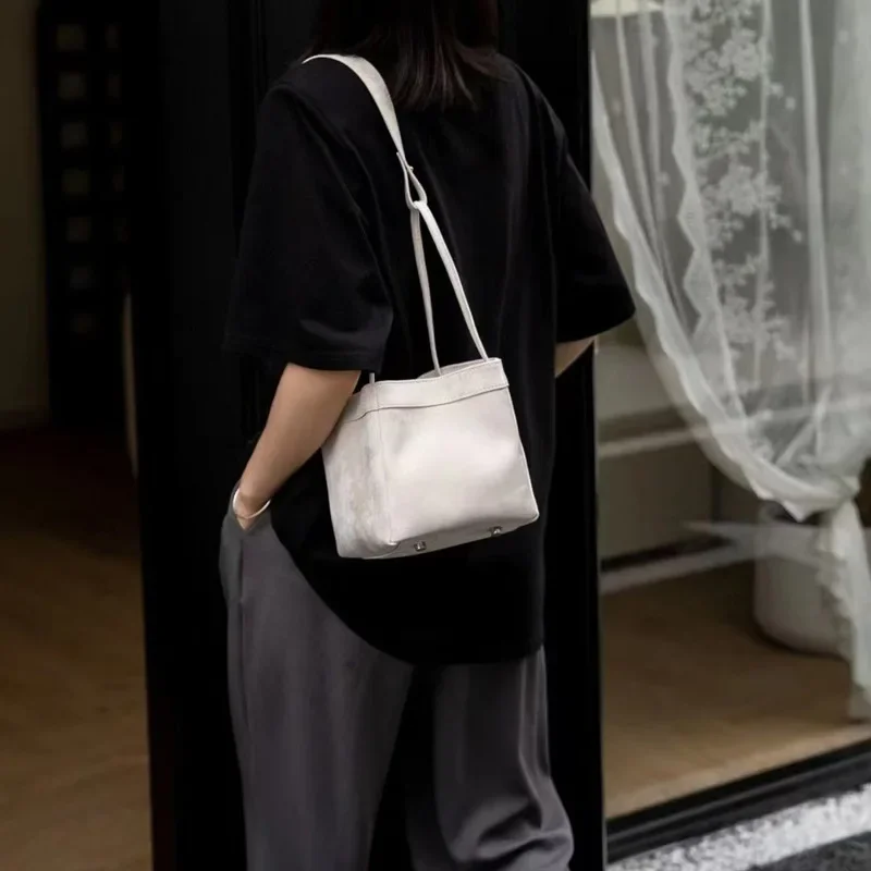 Fashion Silk Women Bucket Bag Luxury Suede Leather Female Party Handbag Custom Name Multiple Lady Shoulder Bag With Top Handles