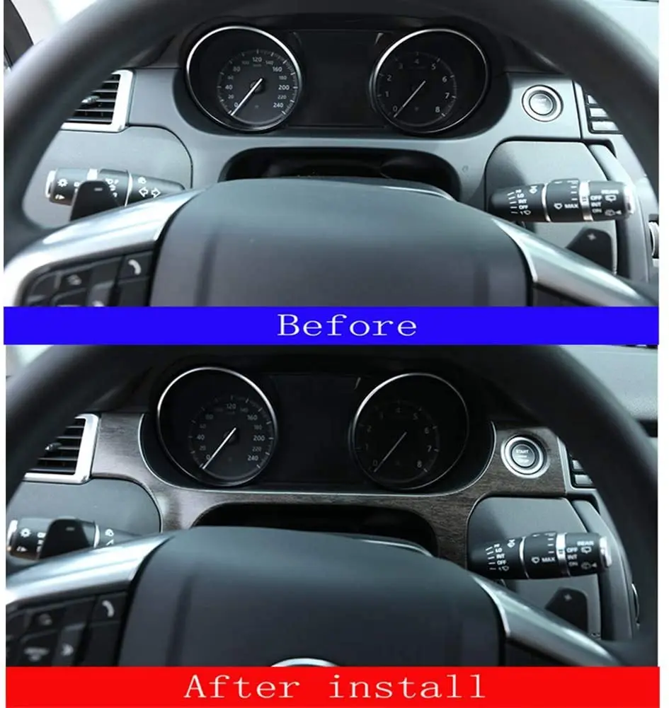 

ABS Plastic Front Dashboard Edge Decoration Cover Trim For Land Rover Discovery Sport 2015 2016 2017 2018 Oak Wood Grain
