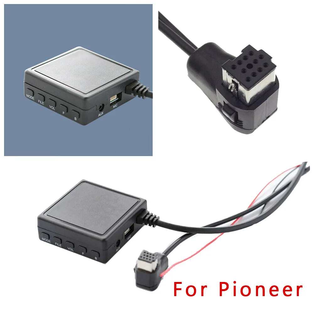 

Auto AUX USB Stereo Music Adapter With Mic Port Cable For Pioneer Radio IP-BUS P99 P01 Bluetooth 5 Microphone Audio