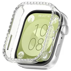 Elegant Diamond Bling Protective Cover for Women - Anti-Fall Plating Design (Transparent)